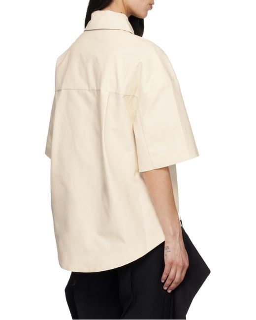 Entire studios White Contrast Hem Tie Polo Shirt