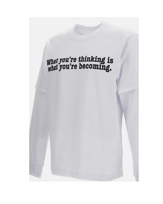 Sacai White Long-Sleeve T-Shirt for men