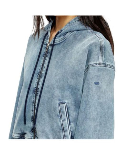 DIESEL Blue De-Giri-Crop Jogg Zipped Hoodie