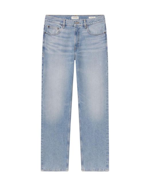 FRAME Blue Faded-Effect Straight-Leg Jeans for men