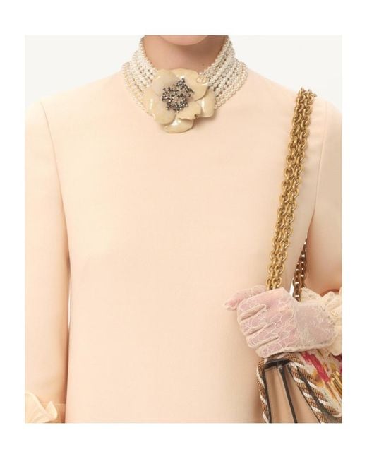 Valentino Pink Crepe Couture Floral Detailed Mini Dress