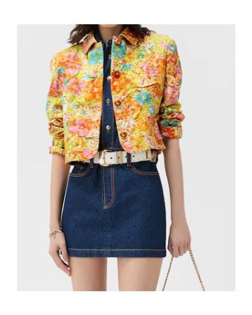 Versace Multicolor Crinkled Cropped Jacket