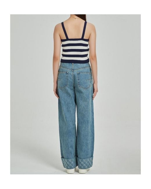 Marissa Chiara Blue Diamond-Studded Jeans
