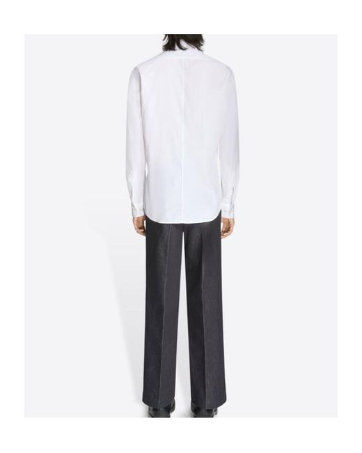 Dries Van Noten White Cotton Poplin Shirt for men