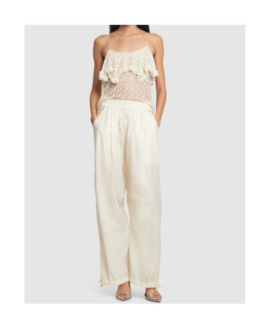 Philosophy Di Lorenzo Serafini White Elastic Waist Casual Pants