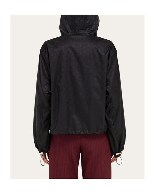 Ferragamo Black Ferragamo Monogram Wind Jacket