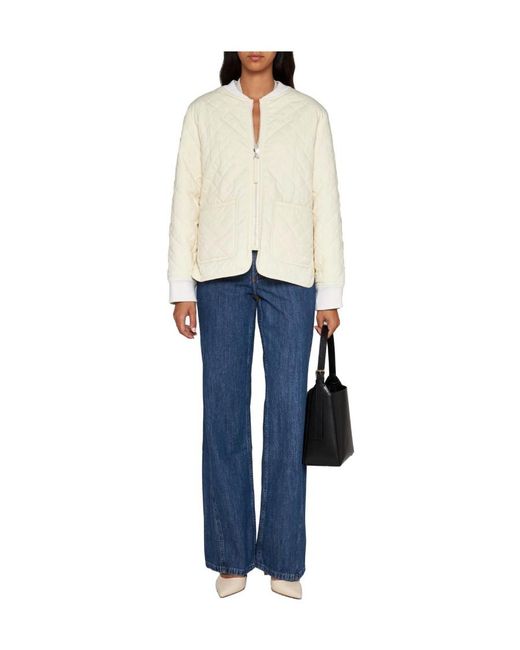 A.P.C. White Elea Quilted Bomber Jacket