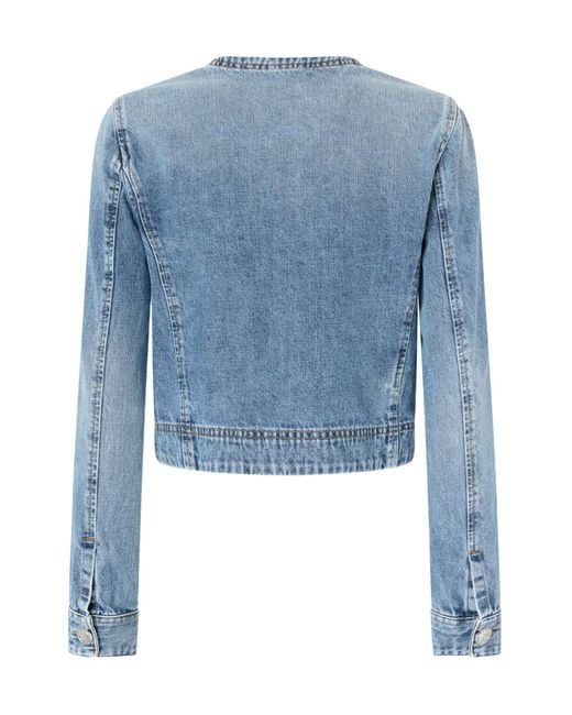Pinko Blue Crewneck Denim Jacket
