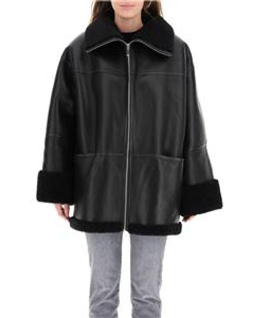 Totême Black Totême Trim Detailed Zip-Up Jacket