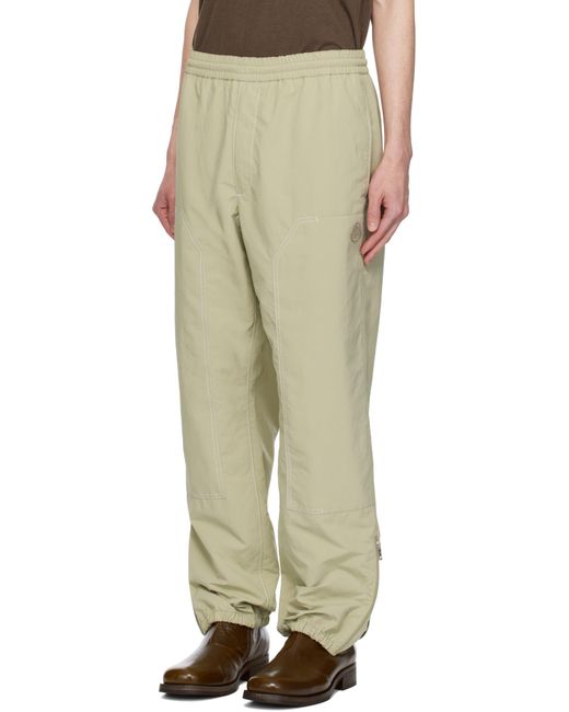 Moncler Natural Embroidered Logo Patch Jogging Pants for men