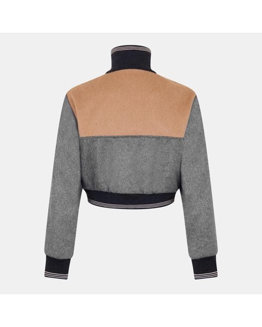 Miu Miu Gray Cropped Zip-Up Jacket