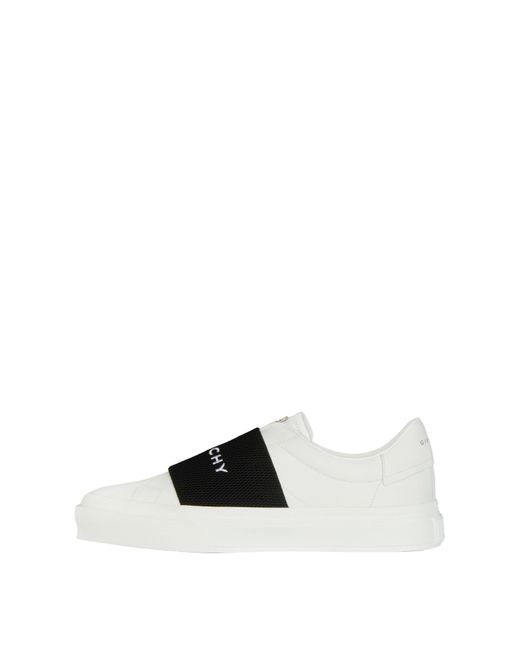 Givenchy White City Sport Logo Embroidered Sneakers for men