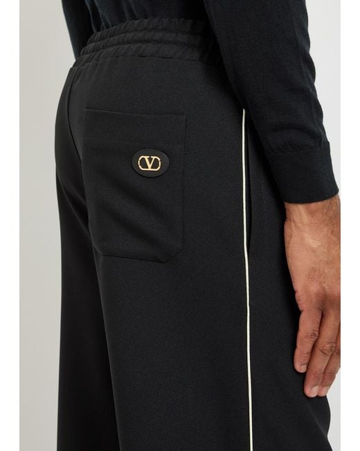 Valentino Blue Drawstring Twill Track Pants for men