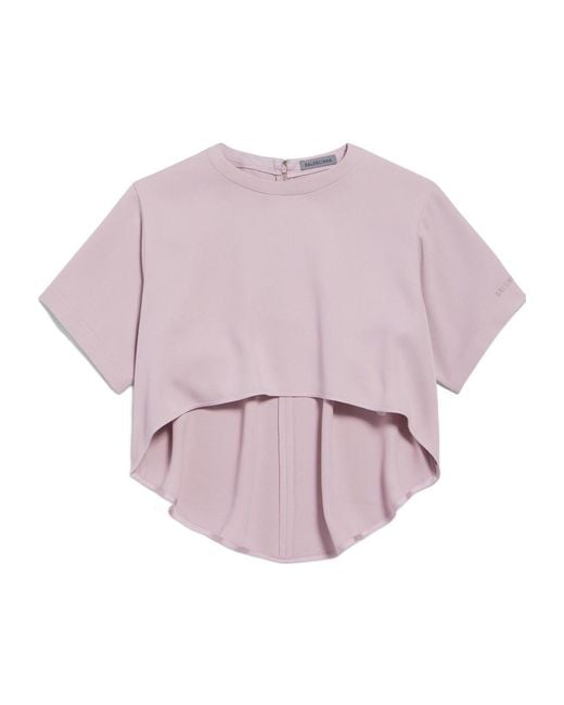 Balenciaga Pink Cropped Train Top