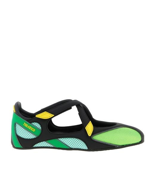 The Attico Green 'Floor 01' Ballet Flats