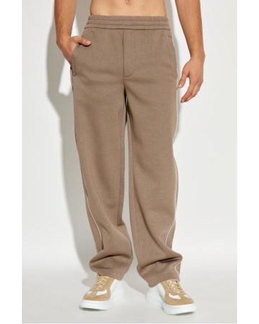 Emporio Armani Natural Side-Stripe Trousers for men