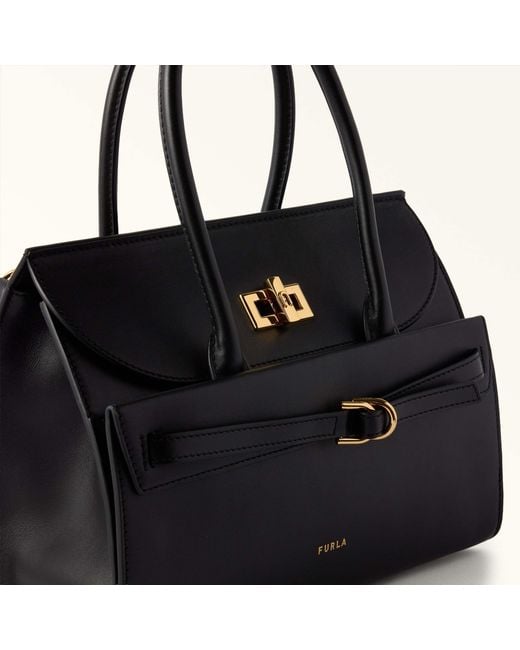 Furla Black Turn-Lock Shoulder Bag