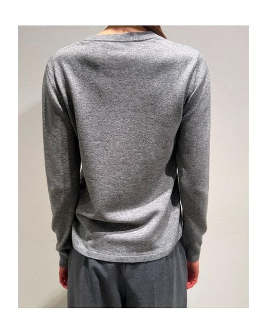 Max Mara Gray Crew Neck Long-Sleeved Knitwear