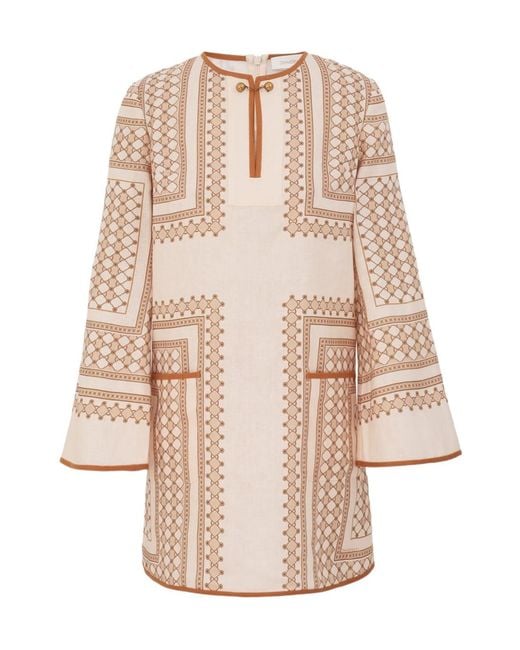 Zimmermann Natural Tunic Mini Dress