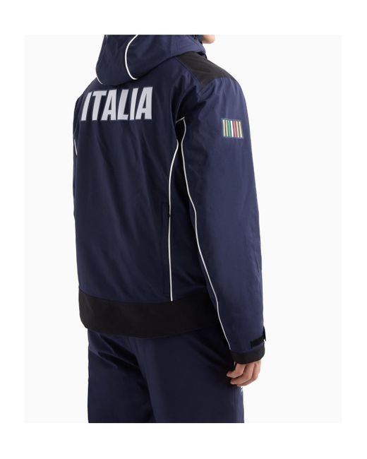 EA7 Blue Fisi Collection Protectum7 Technical Fabric Ski Jacket for men