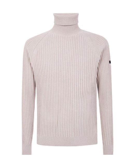 Rrd Pink Roll-Neck Ribbed Sweater for men
