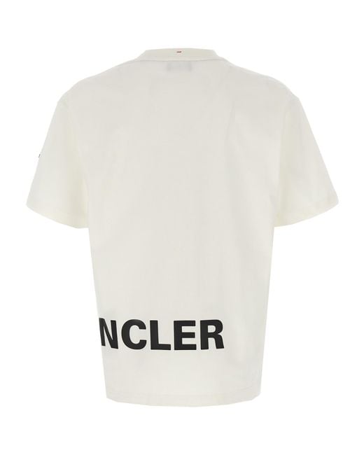 Moncler White Printed T-shirt for men
