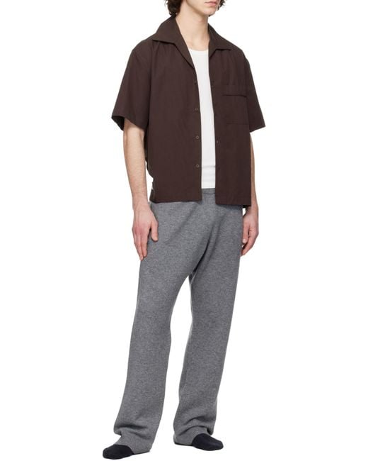 Entire studios Brown Short-Sleeve Pajama Shirt