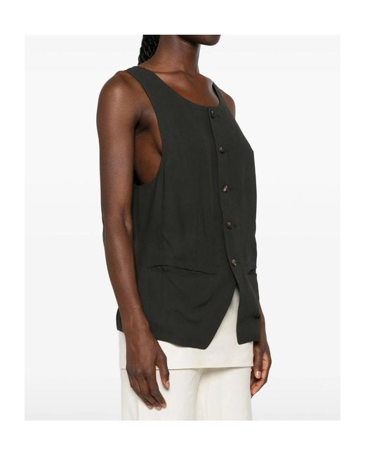 Ziggy Chen Gray Patterned-Panel Vest