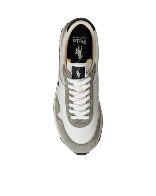 Polo Ralph Lauren White Prl Trail 125 Suede Mesh Sneakers for men