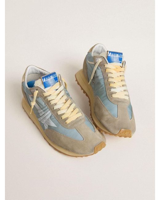 Golden Goose Deluxe Brand Blue Marathon Lace-Up Sneakers