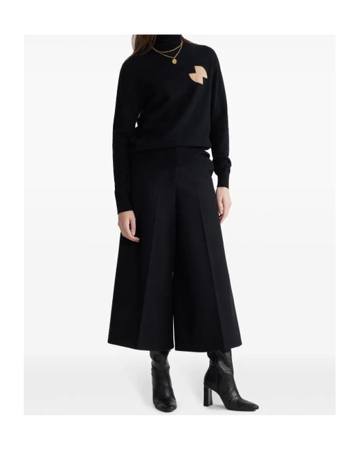 Patou Black Turtleneck Long Sleeve Sweater