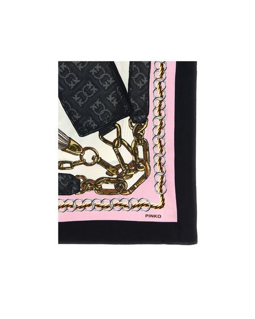 Pinko Metallic Limbo Graphic Printed Scarf