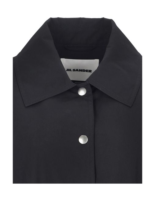 Jil Sander Blue Logo-Printed Textured Jacket