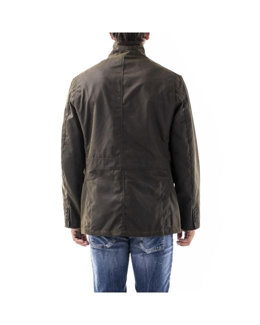 Barbour Black Wax Coated High-Neck Jacket for men