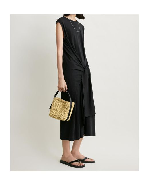 Totême White Small Belted Paper Raffia Tote