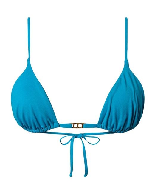 Twinset Blue Triangle-Cup Bikini Top