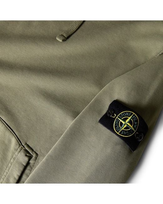 Stone Island Green Drawstring Hood Pullover Sweatshirt for men
