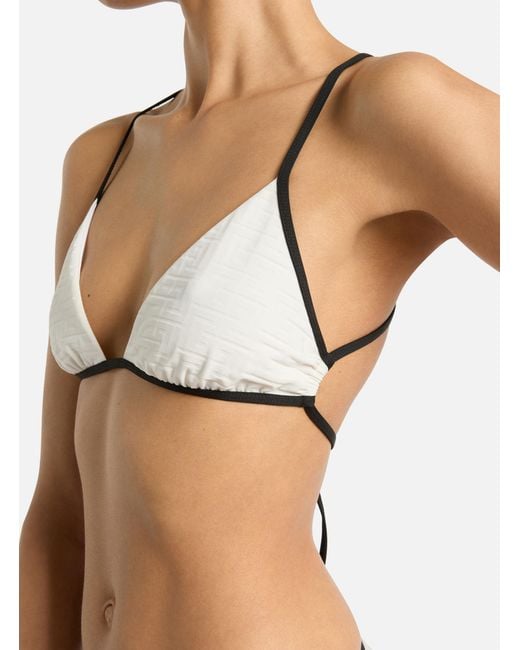Balmain White Monogram Lycra Swimsuit