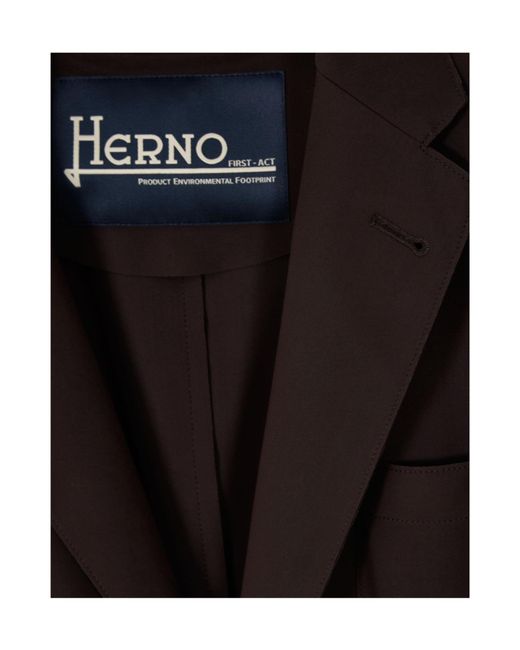 Herno Black Single-Breasted Blazer for men