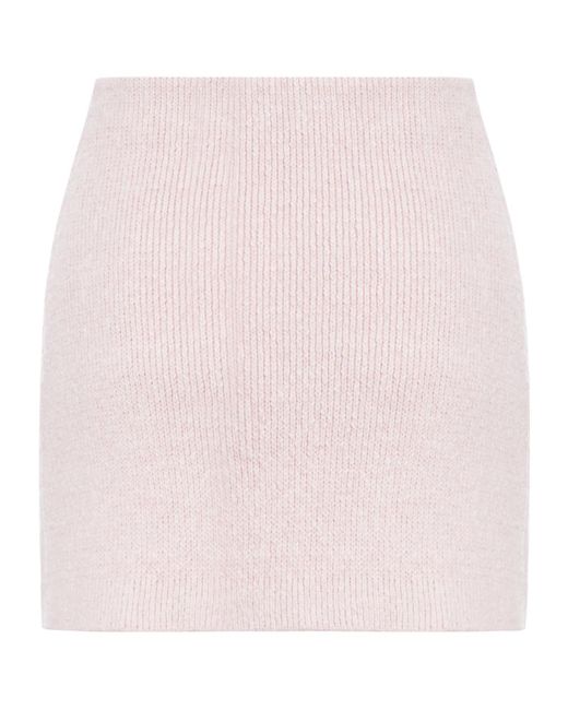 Self-Portrait Pink Melange Knitted Skirt