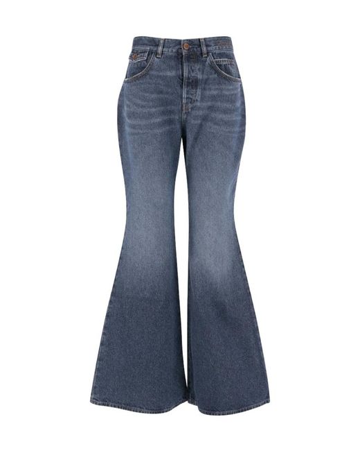Chloé Blue High Waist Horn Jeans
