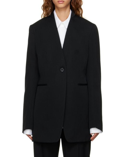 Jil Sander Black Single-Breasted Tailored Jacket