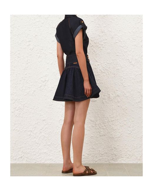 Zimmermann Blue Zim Denim Cargo Mini Skirt Night Sky