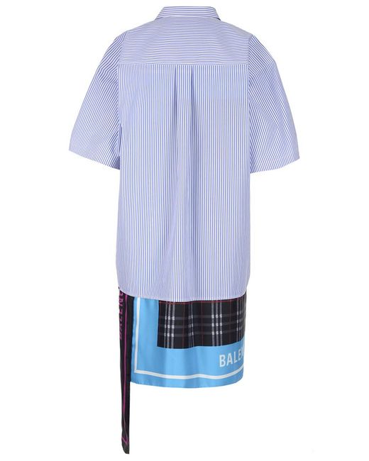 Balenciaga Blue Scarf Shirt Dress