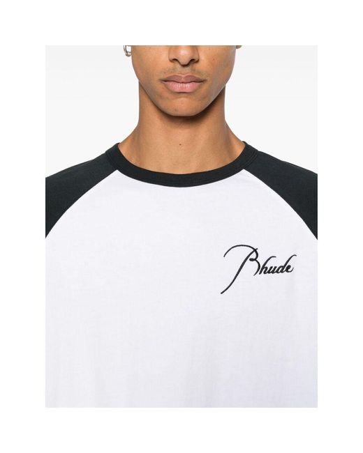 Rhude Black Signature Logo Raglan T-Shirt for men