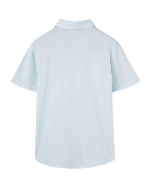 Loro Piana Blue Short-Sleeved Polo Shirt for men