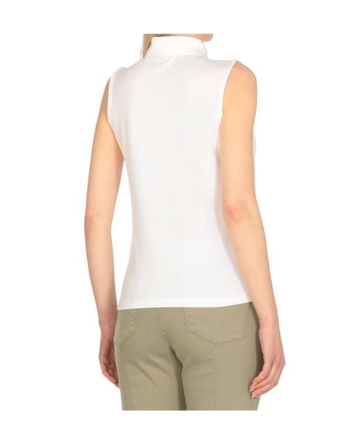 Barbour White Bowford Sleeveless Polo Shirt