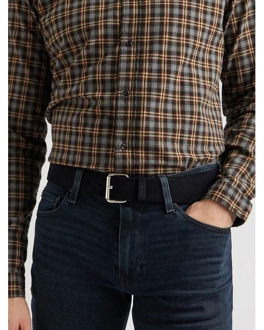 Boss White Buckle Suede Belt for men