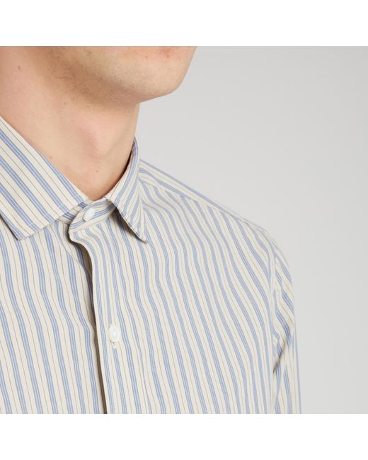 Salvatore Piccolo White Striped Long-Sleeved Shirt for men