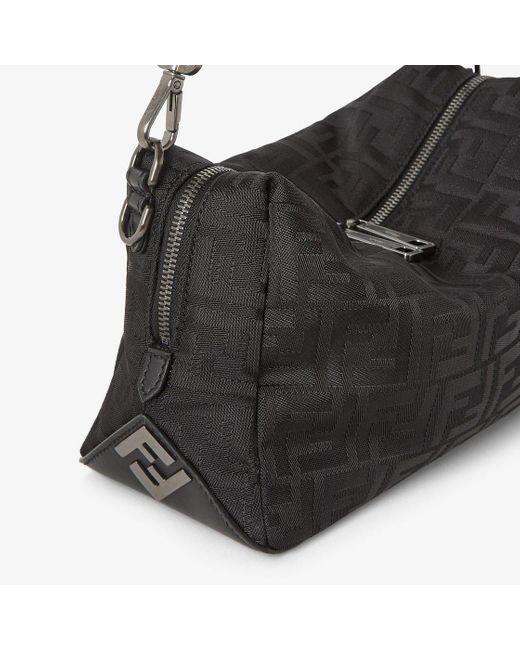 Fendi Black Squared Ff Lui Medium Shoulder Bag for men